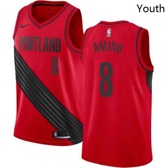 Youth Nike Portland Trail Blazers 8 Al Farouq Aminu Authentic Red Alternate NBA Jersey Statement Edition